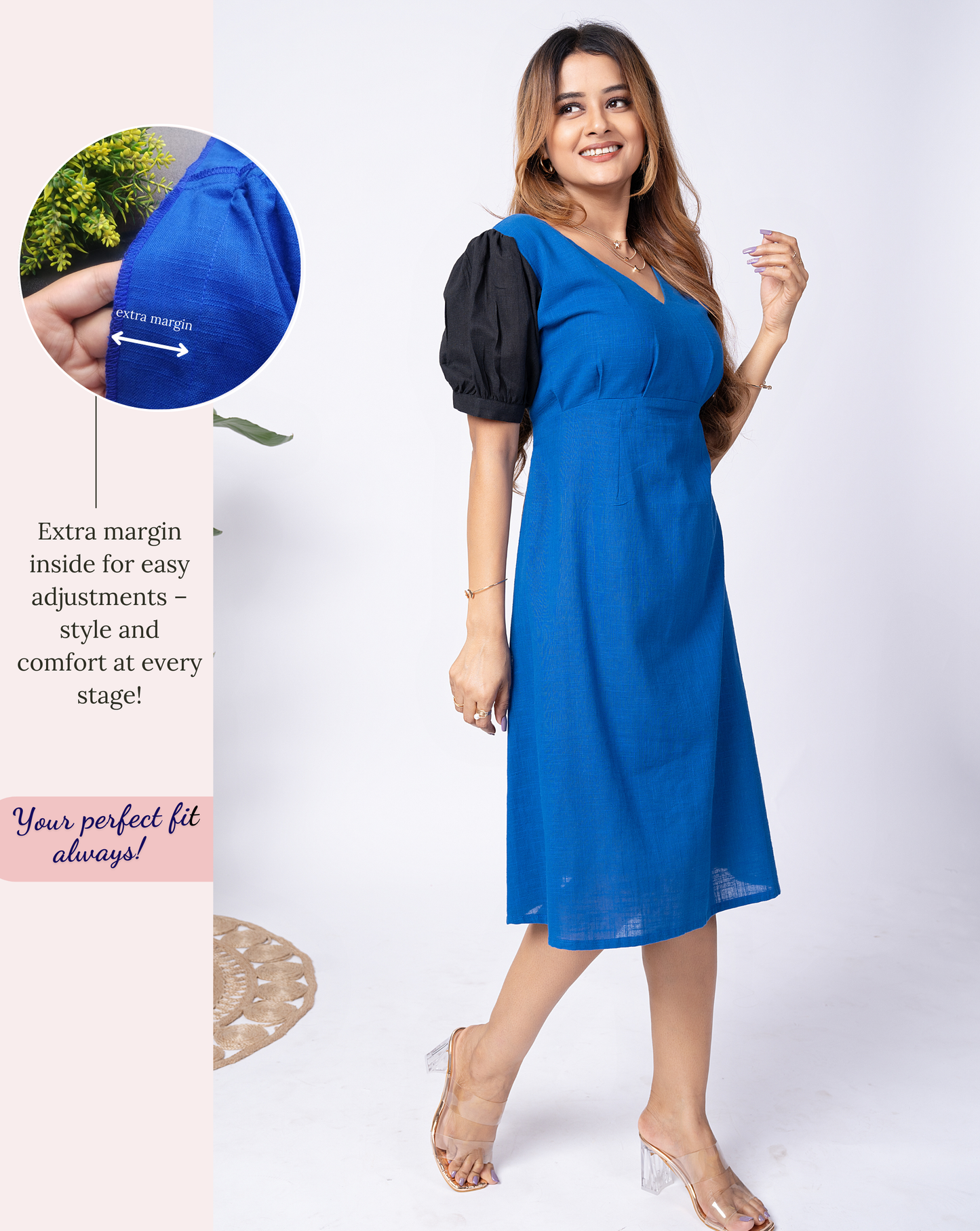 Midnite Blue Cotton Short Dress