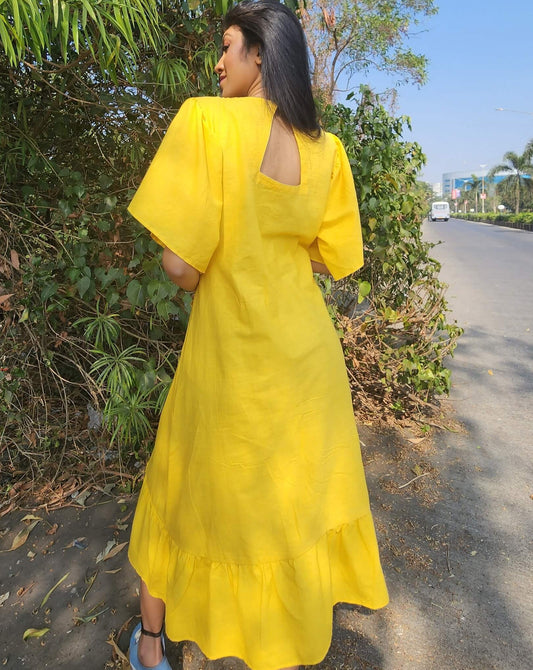 Mango Yellow Midi Dress