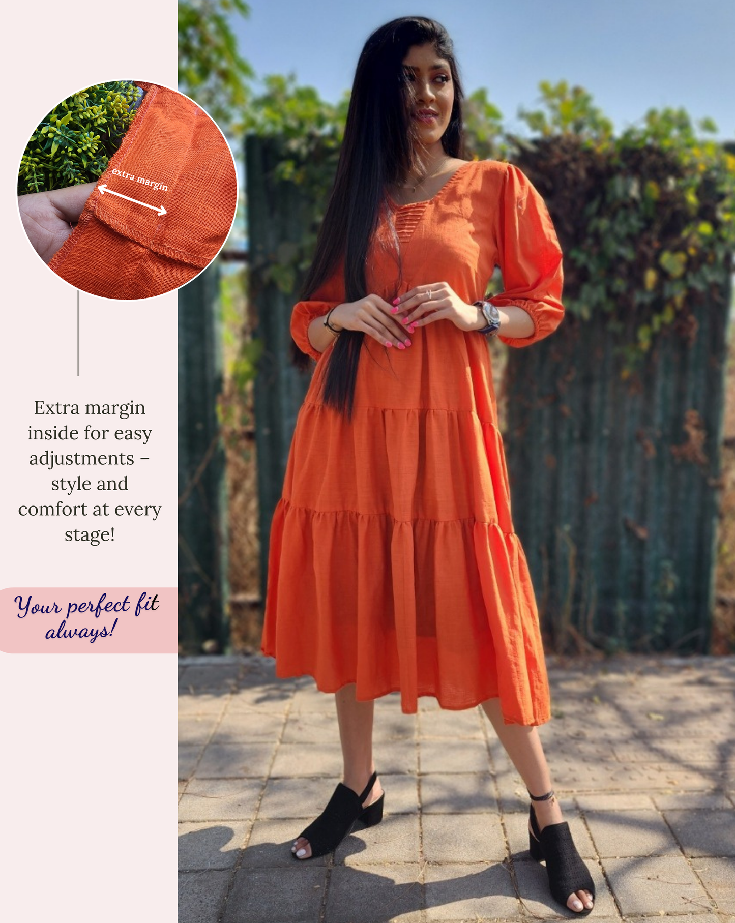Orange Slush Midi Dress