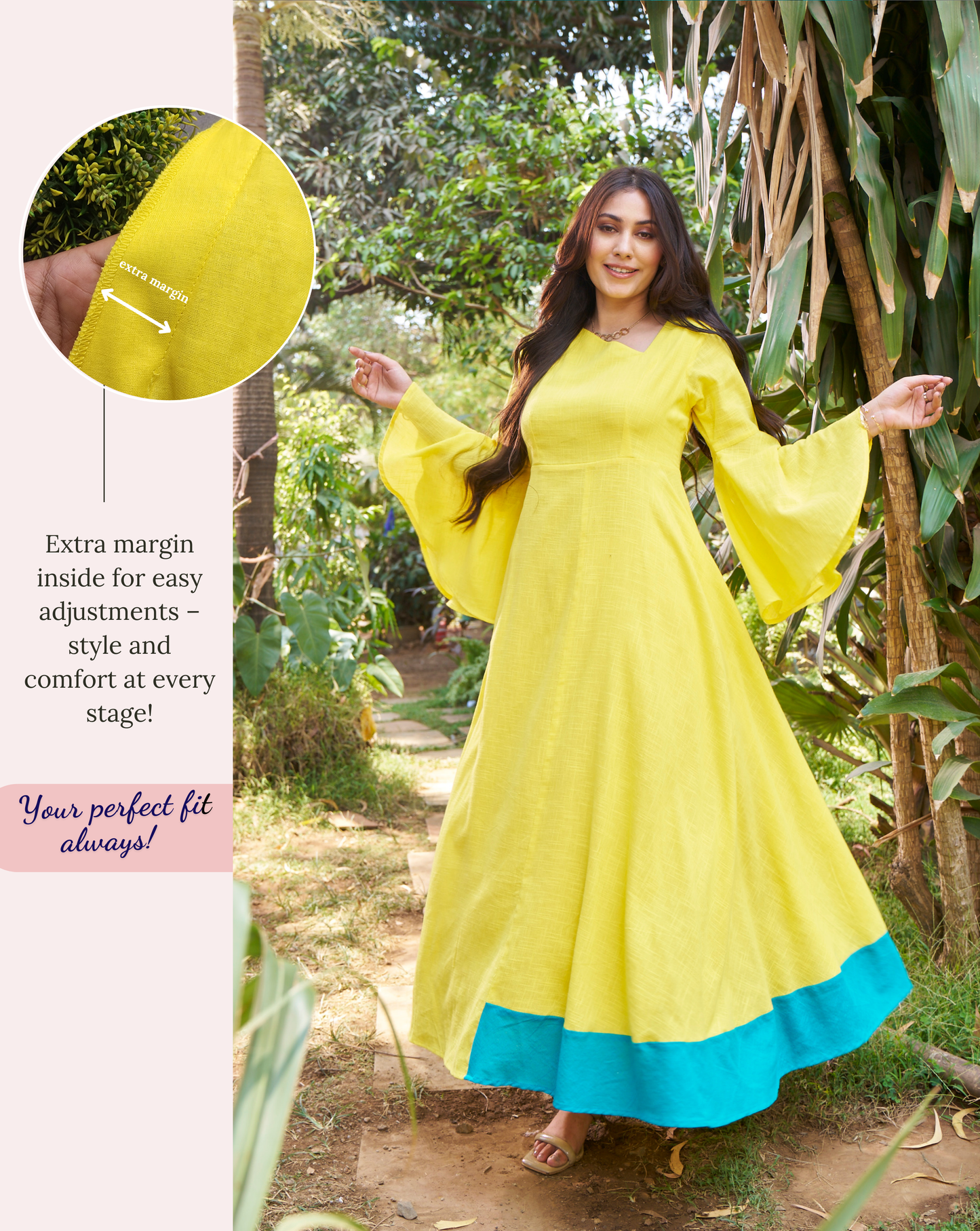 Blue Lemonade Cotton Long Dress