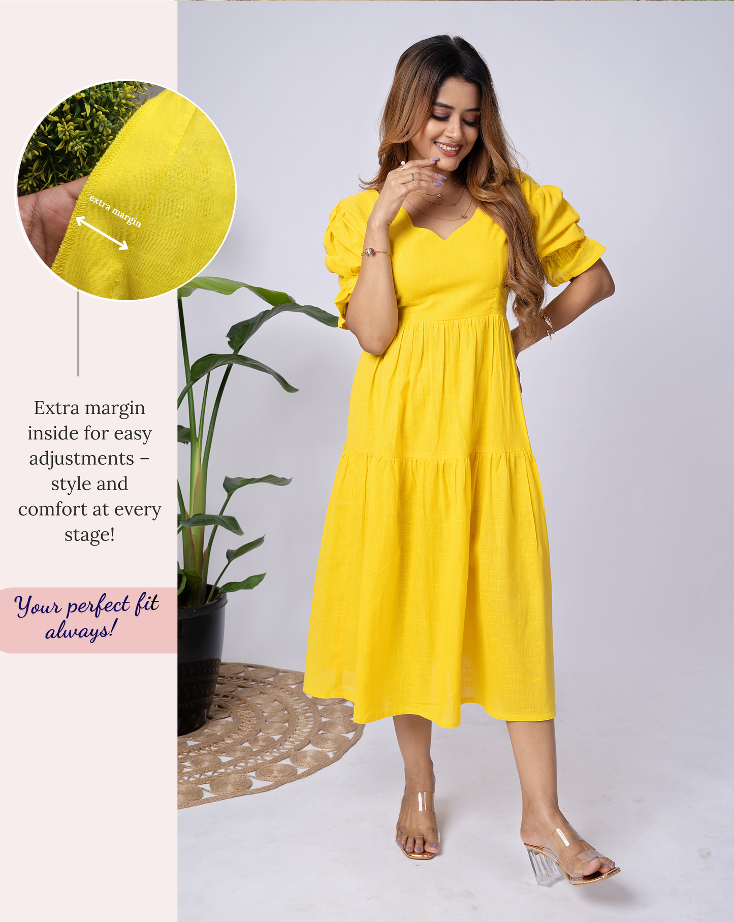 Marigold Cotton Midi Dress