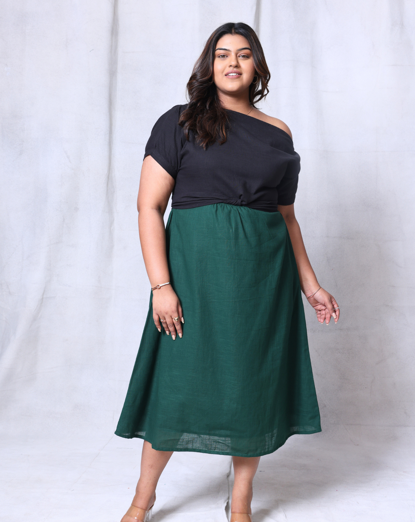 Green Rooted Midi Dress