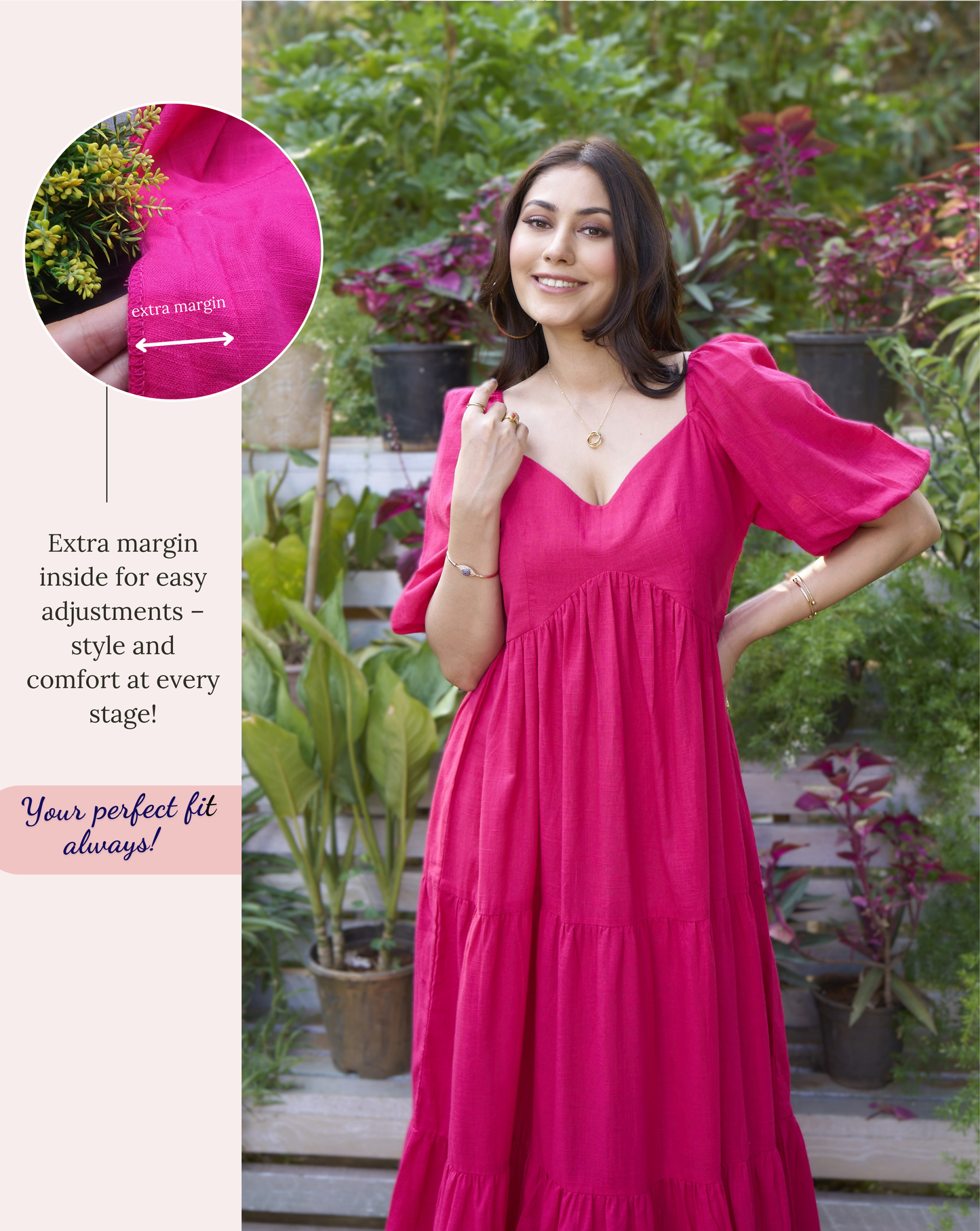 Pink Cotton Long Dress