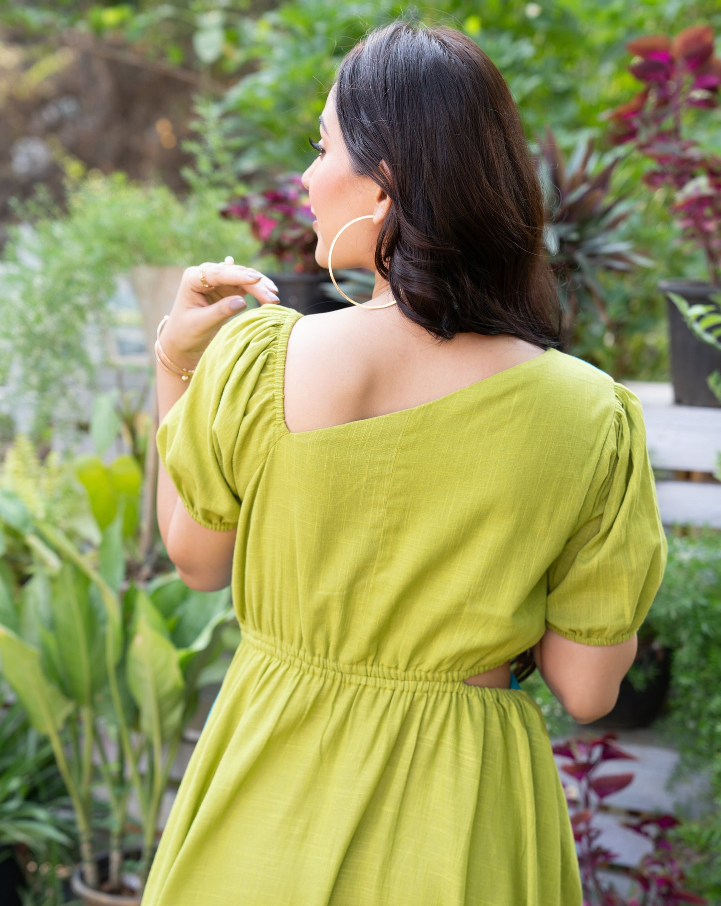 Aqua Breeze Cotton Midi Dress