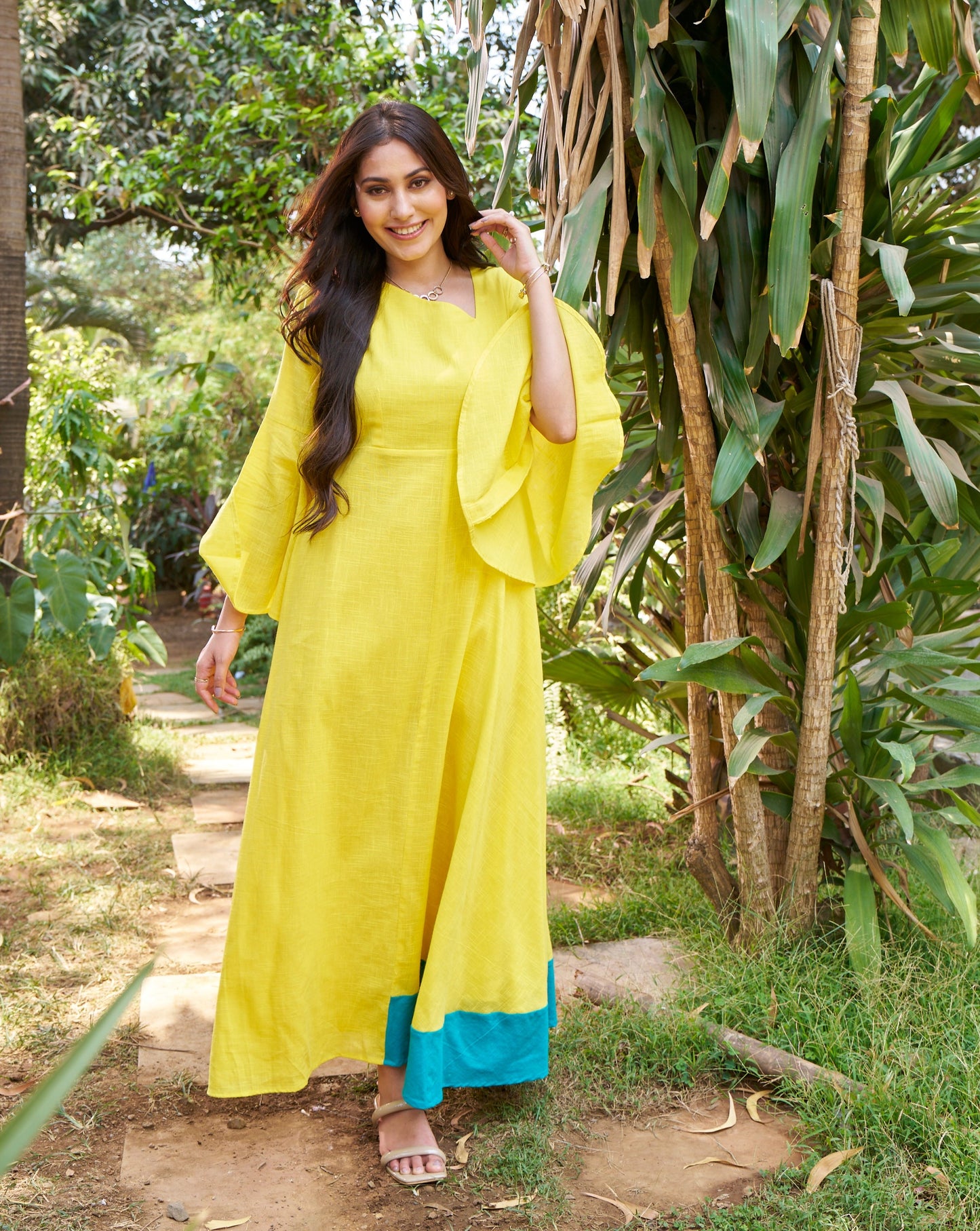 Blue Lemonade Cotton Long Dress