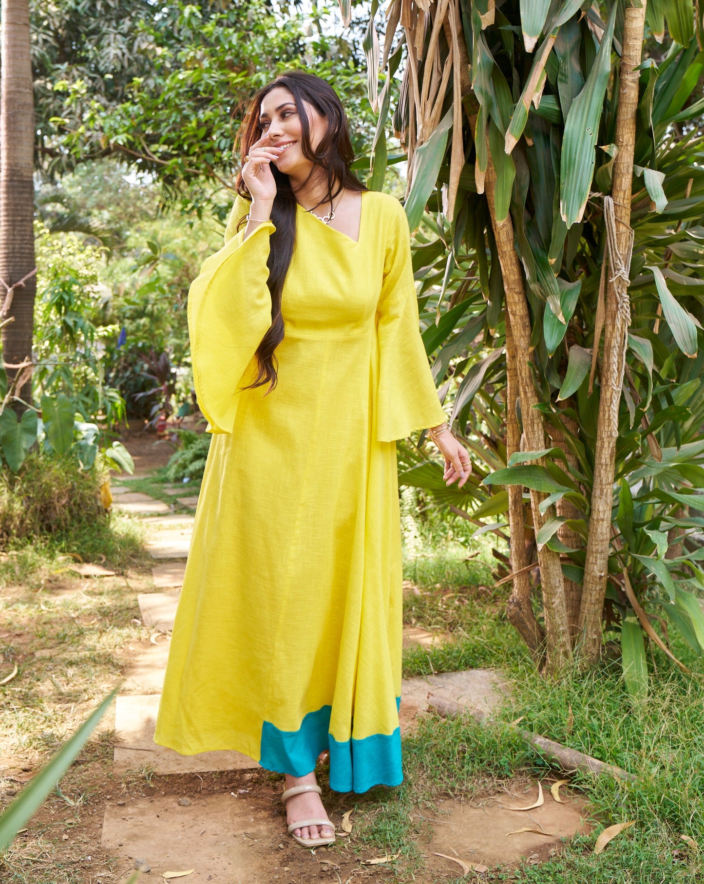 Blue Lemonade Cotton Long Dress