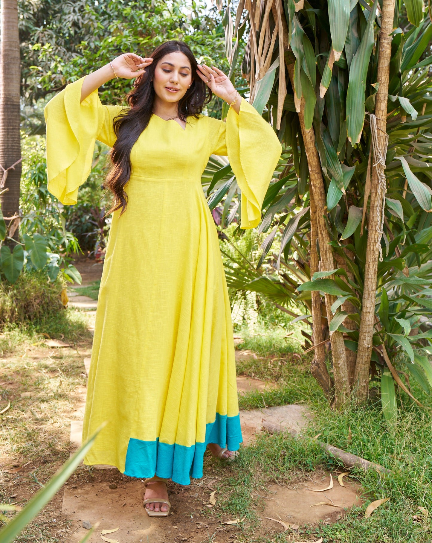 Blue Lemonade Cotton Long Dress