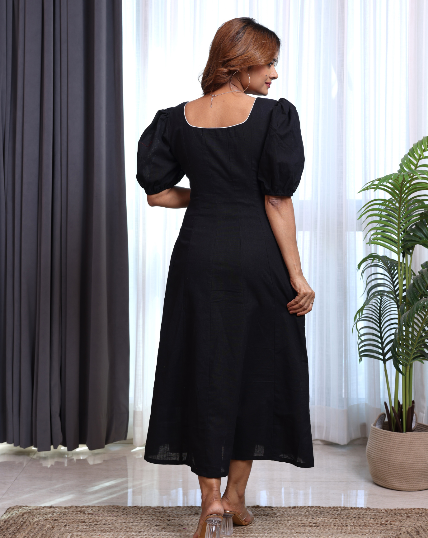 Slate Linen Long Dress