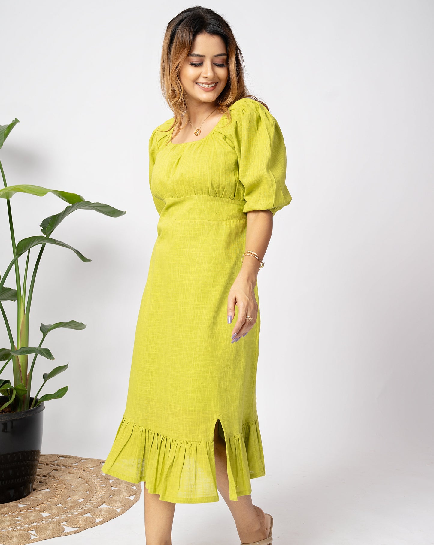 Green Meadow Midi Dress