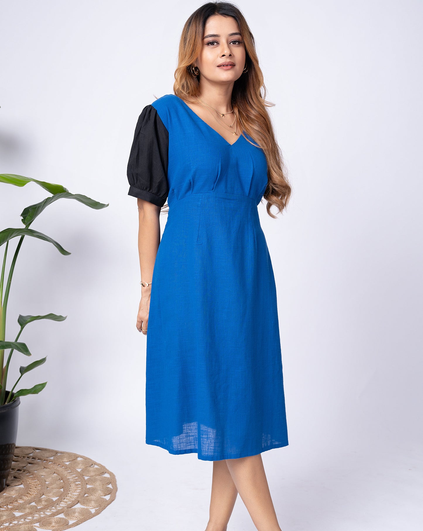 Midnite Blue Cotton Short Dress