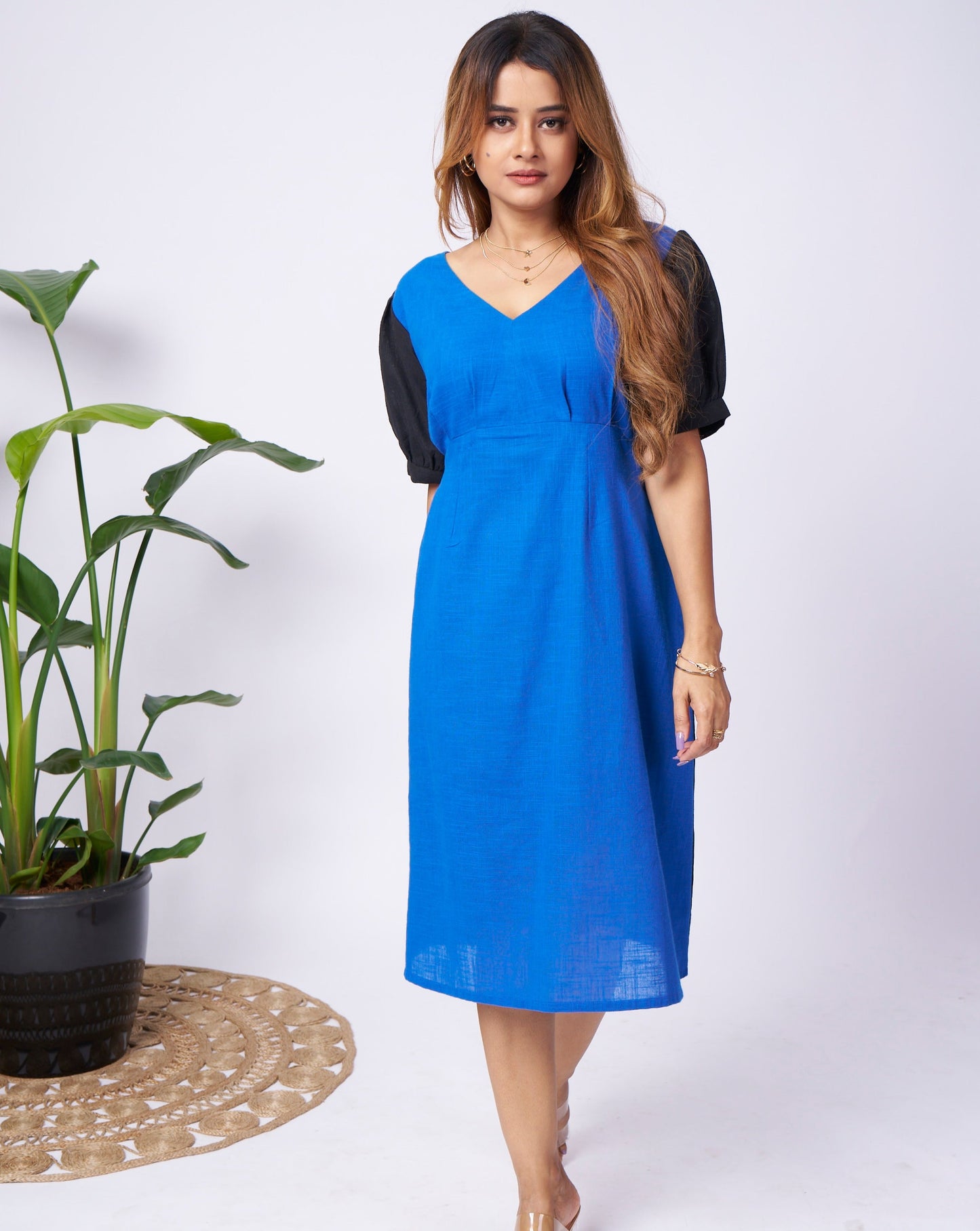 Midnite Blue Cotton Short Dress