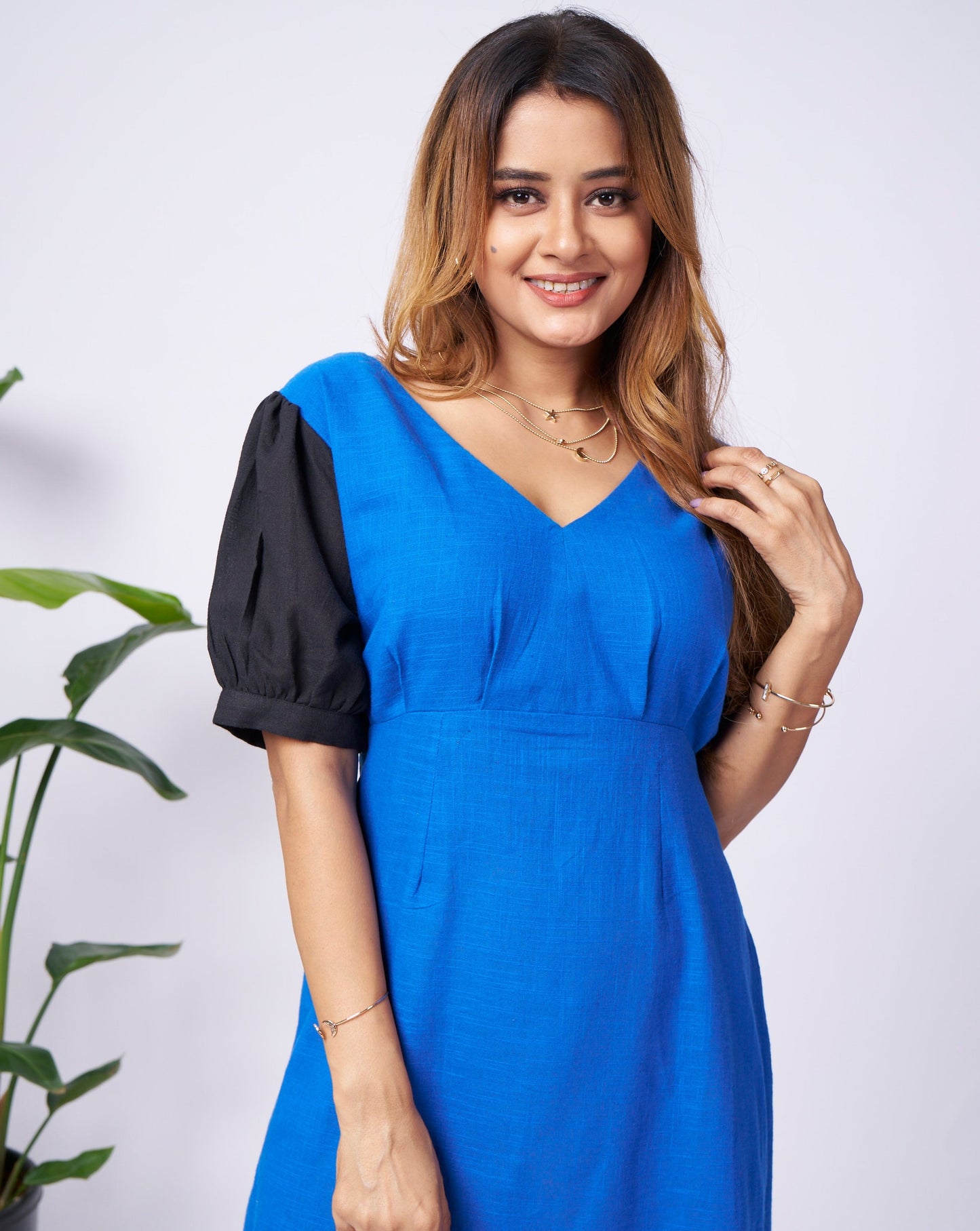 Midnite Blue Cotton Short Dress
