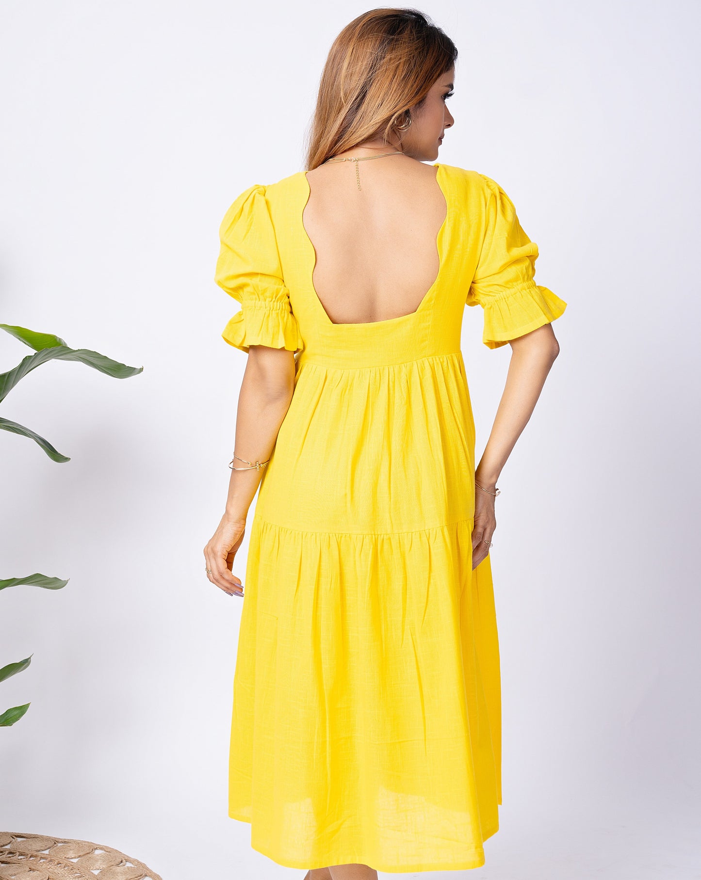 Marigold Cotton Midi Dress