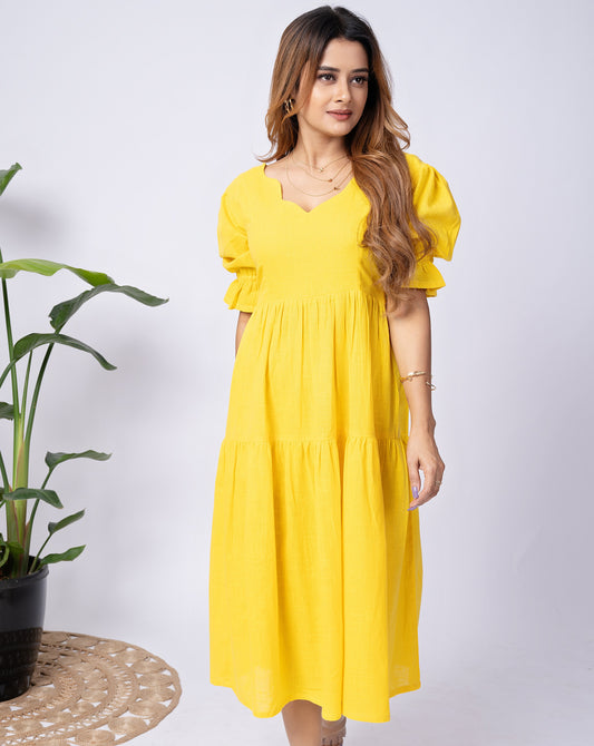 Marigold Cotton Midi Dress