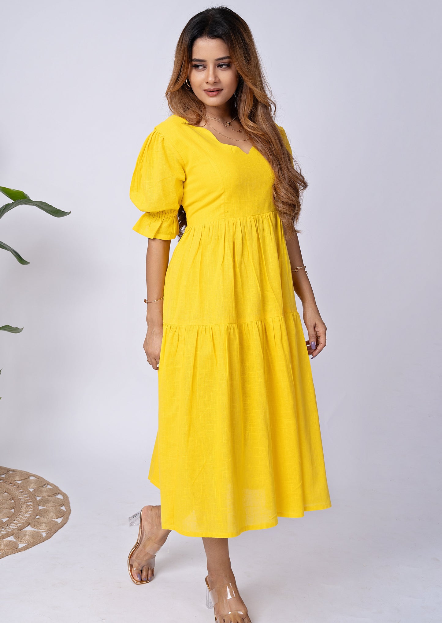 Marigold Cotton Midi Dress