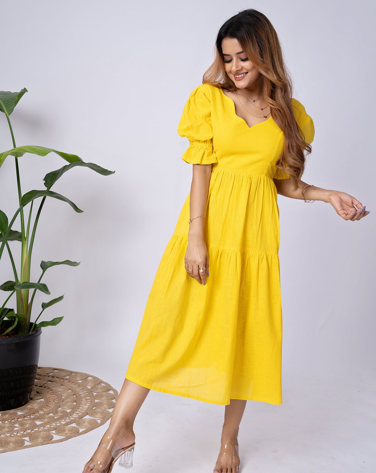 Marigold Cotton Midi Dress