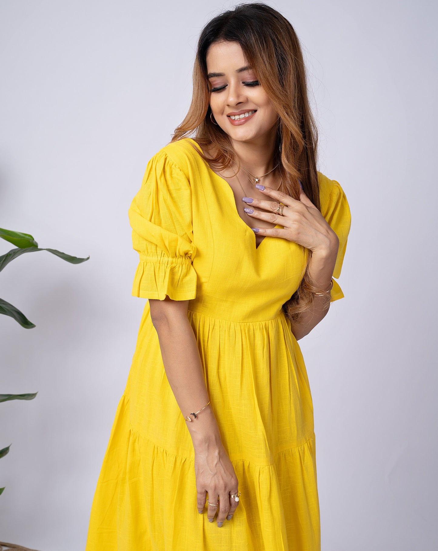 Marigold Cotton Midi Dress