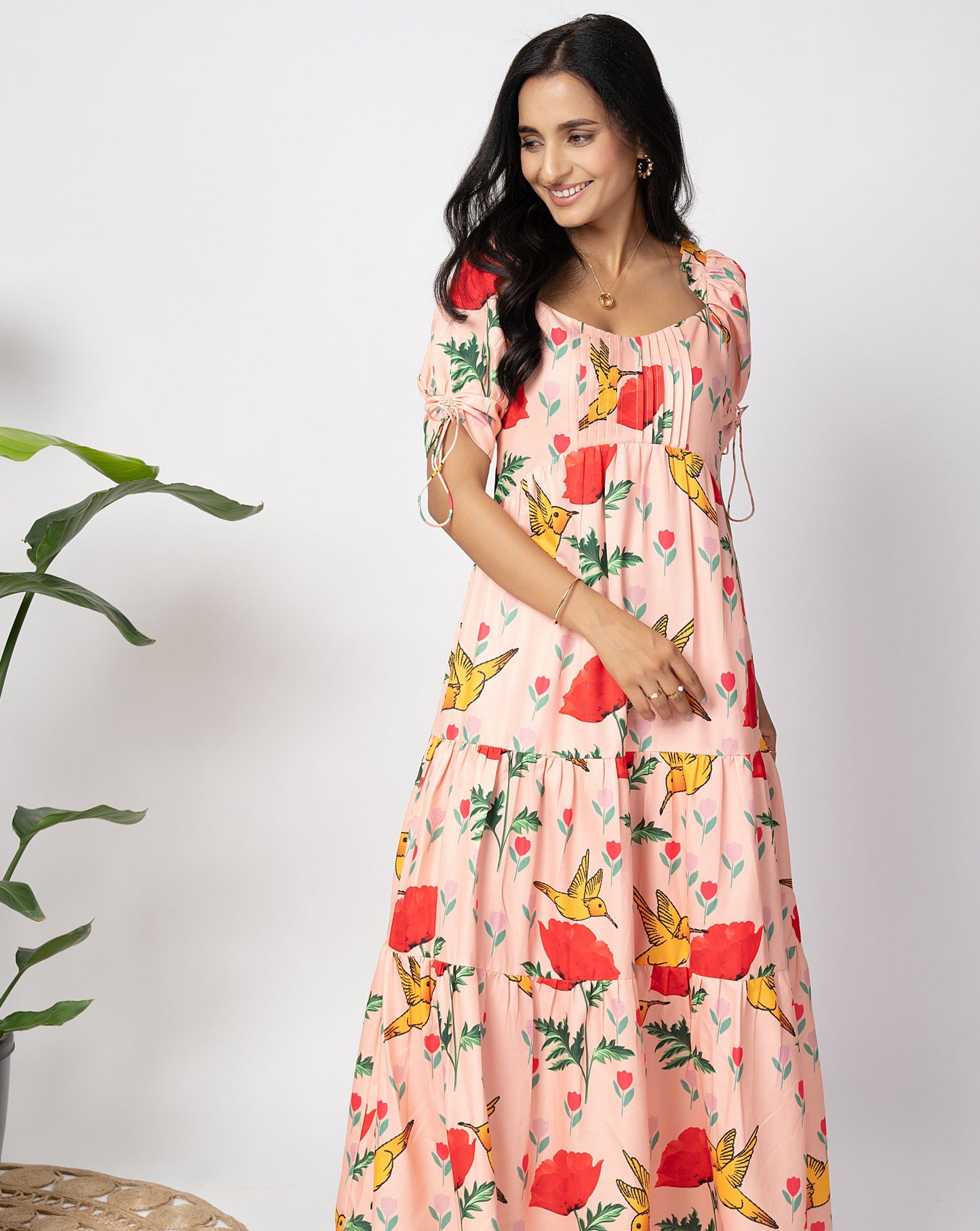 Peachy Birdy Long Dress