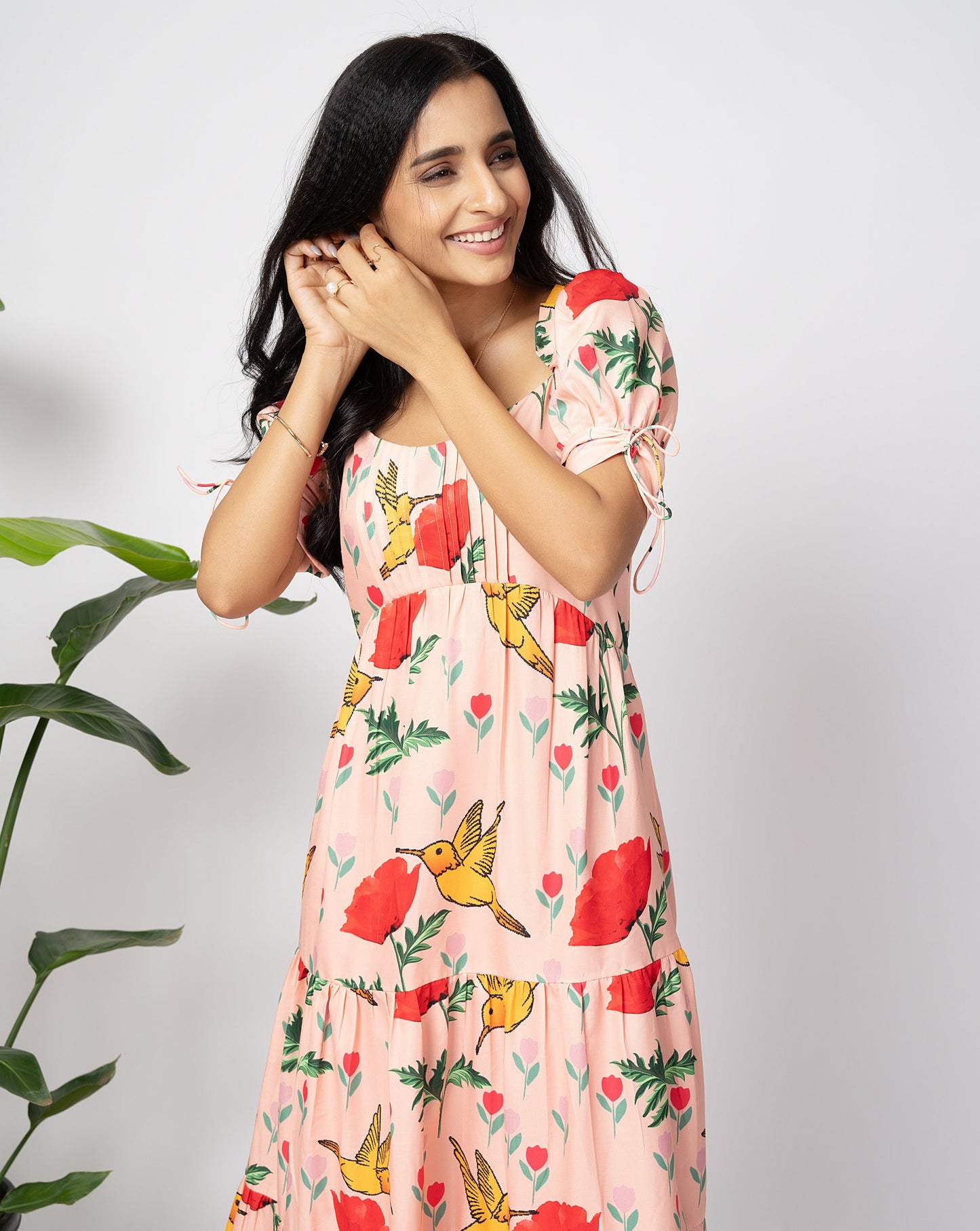 Peachy Birdy Long Dress