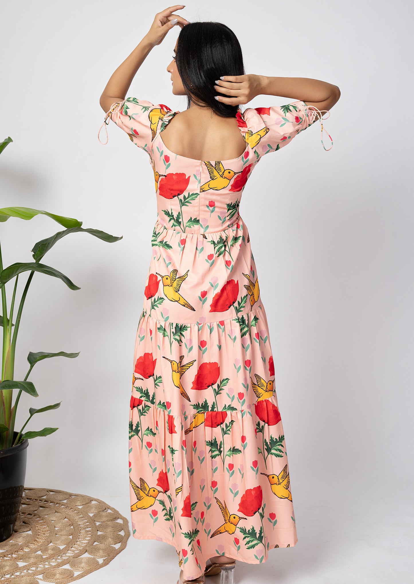 Peachy Birdy Long Dress