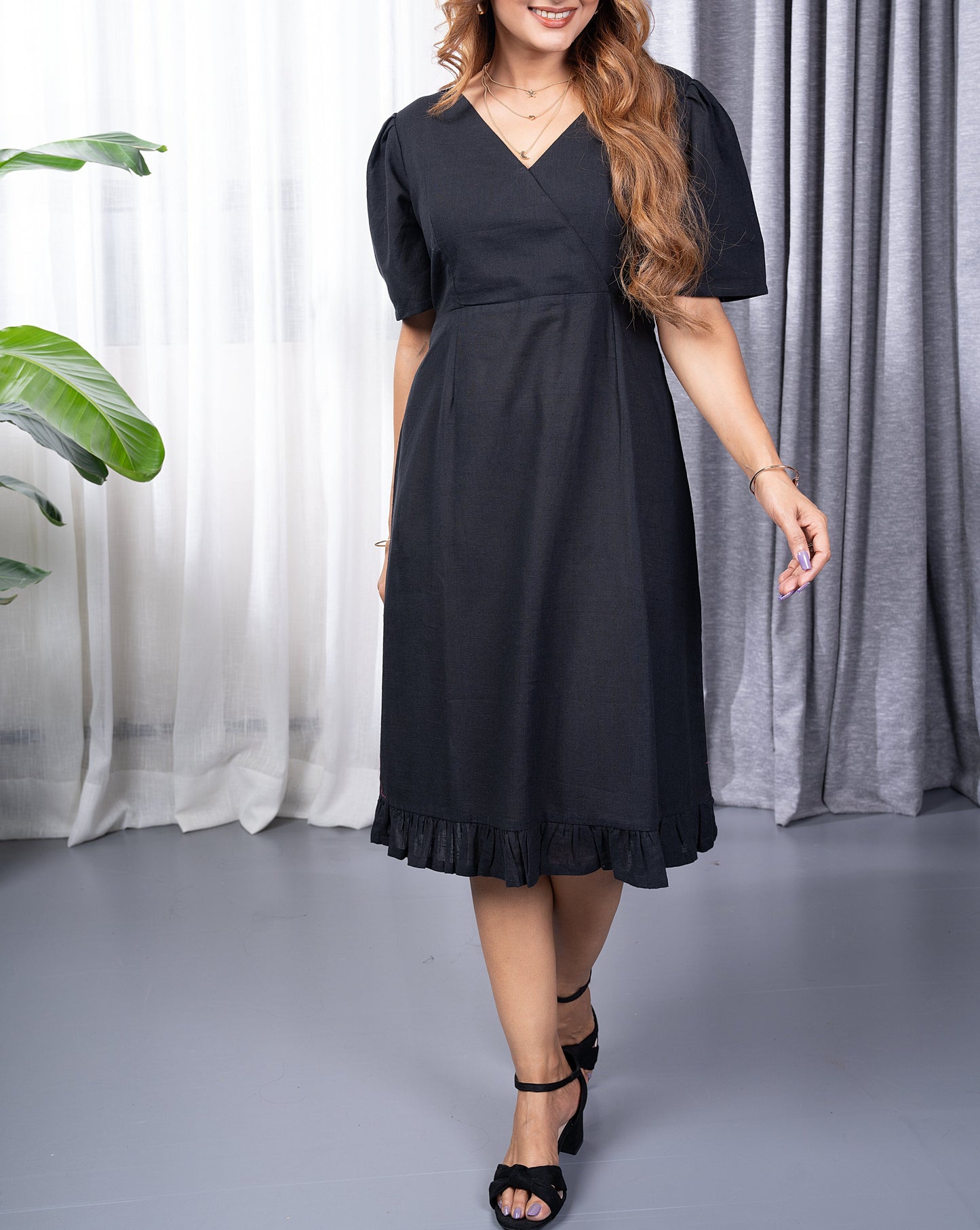 Black Swan Cotton Short Dress