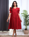 Merry Maroon Midi Dress