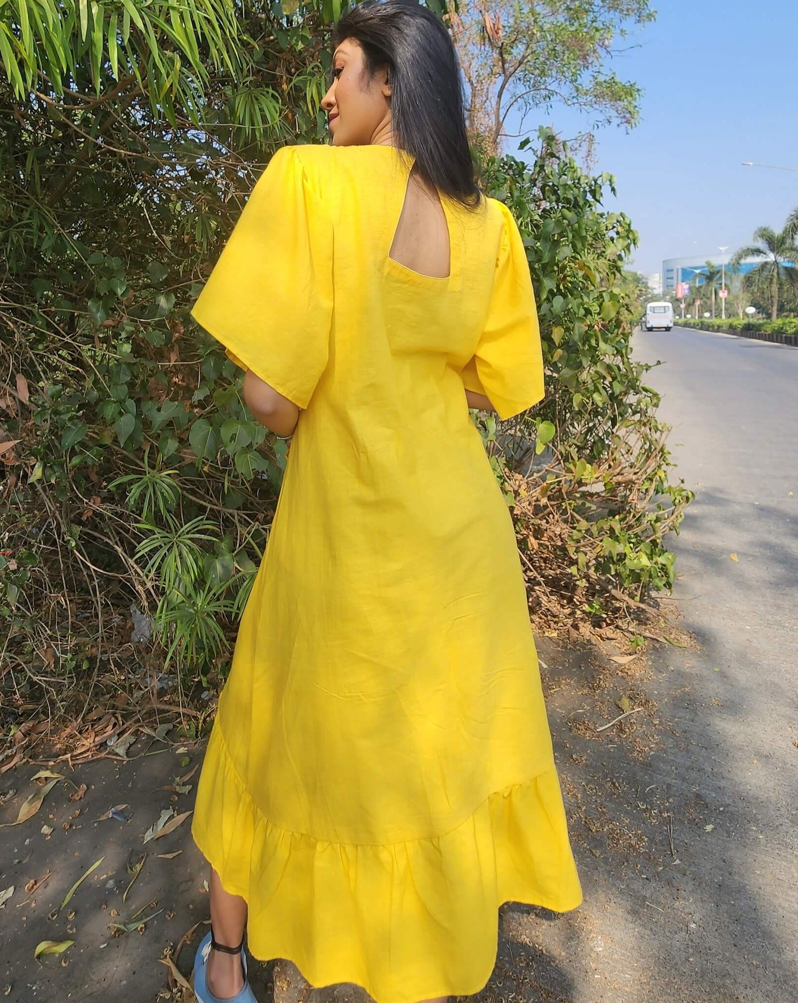 Mango Yellow Midi Dress – Label nayshas
