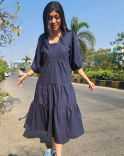Load image into Gallery viewer, Navy khaadi flare dress
