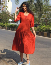 Load image into Gallery viewer, Red khaadi flared dress

