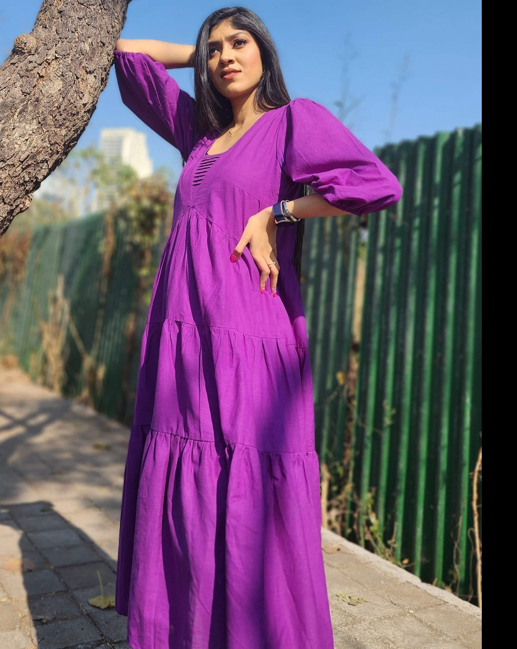 Khaadi long dress purple