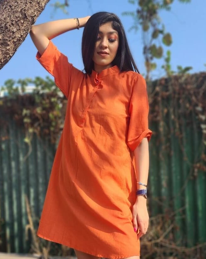 Khaadi Short Dresses Orange