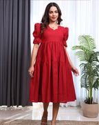 Merry Maroon Midi Dress