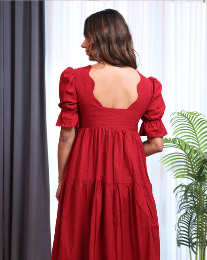 Merry Maroon Midi Dress