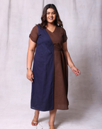 The Dual Dress-Navy/Brown