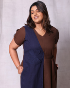 The Dual Dress-Navy/Brown