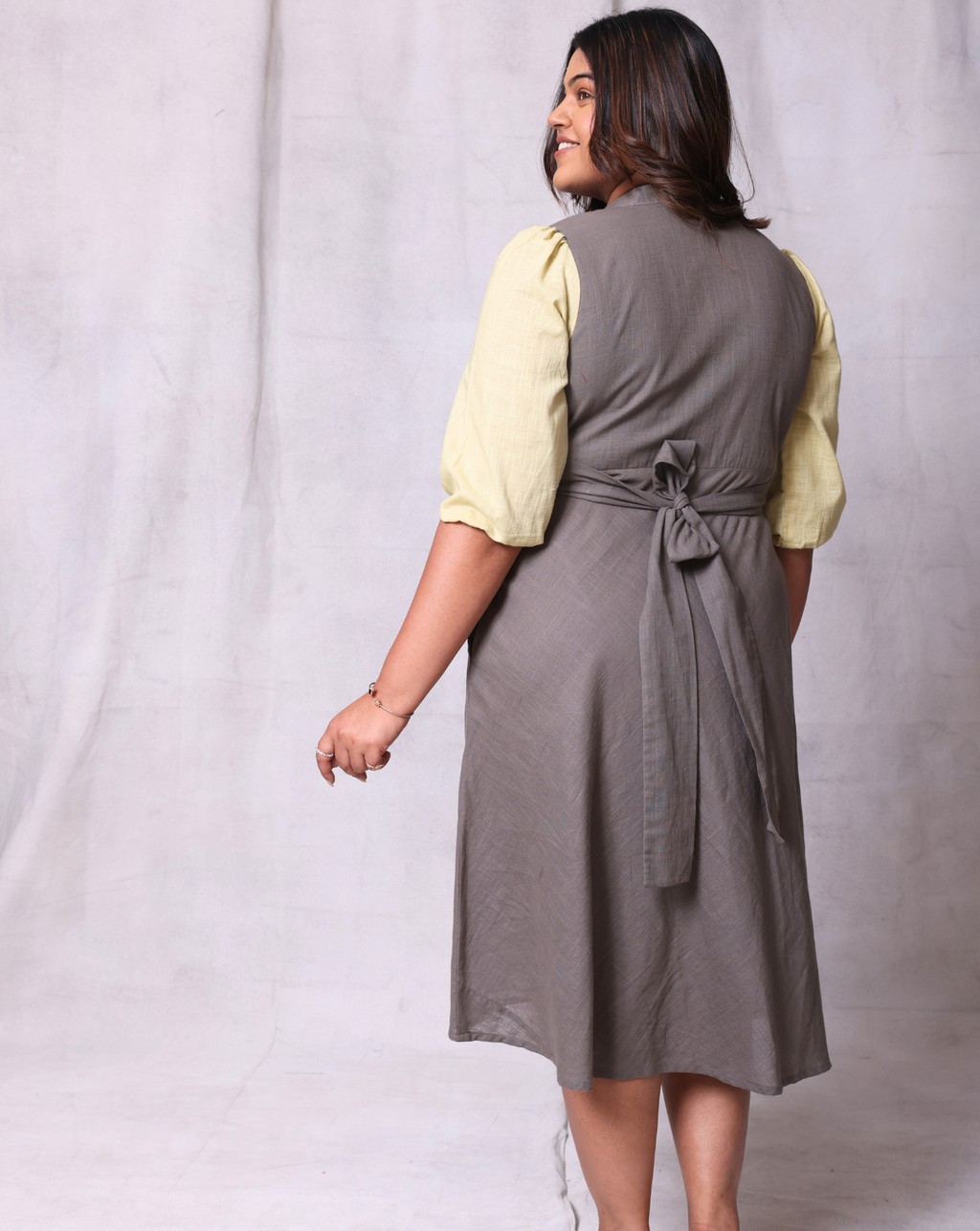 Gray Bloom Short Dress