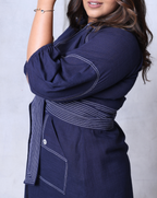Not So Denim Dress-Navy