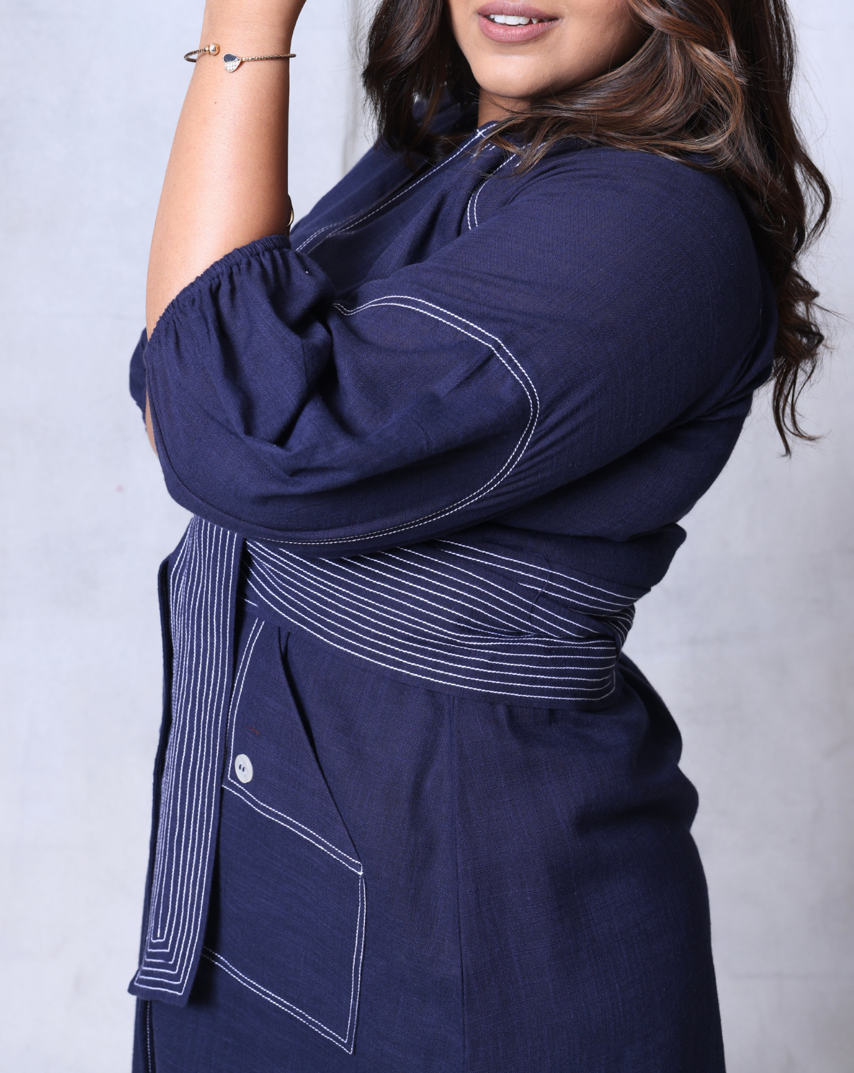 Not So Denim Dress-Navy