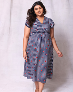 Lil Heart Long Dress-Navy