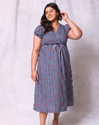 Lil Heart Long Dress-Navy