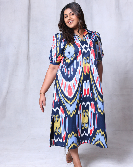 Free Spirit Long Dress-Indigo
