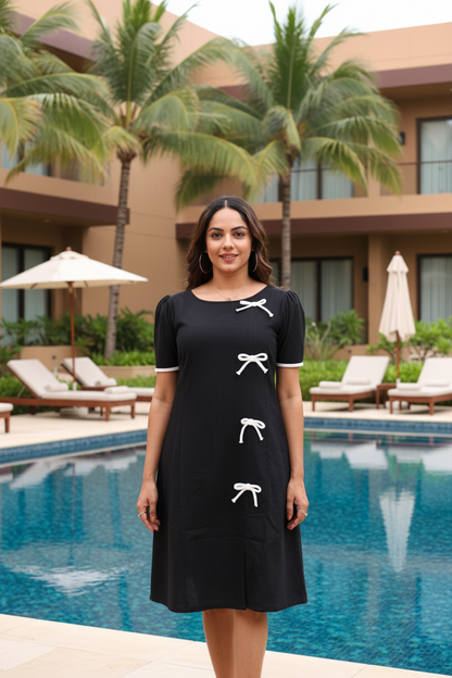 Midnight Bow Short Dress