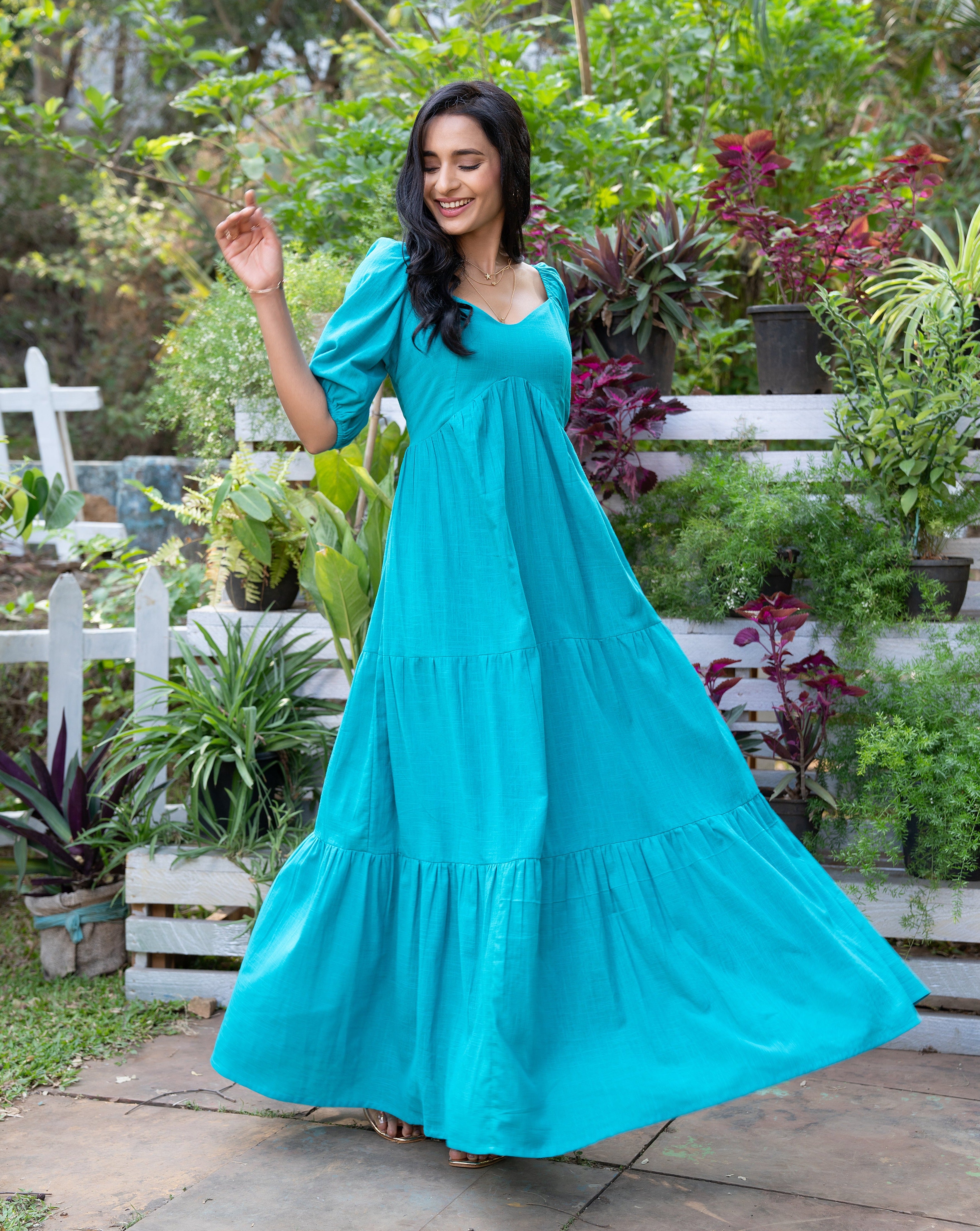 Teal Blue Long Dress – Label nayshas Teal Blue Long Dress – Label nayshas