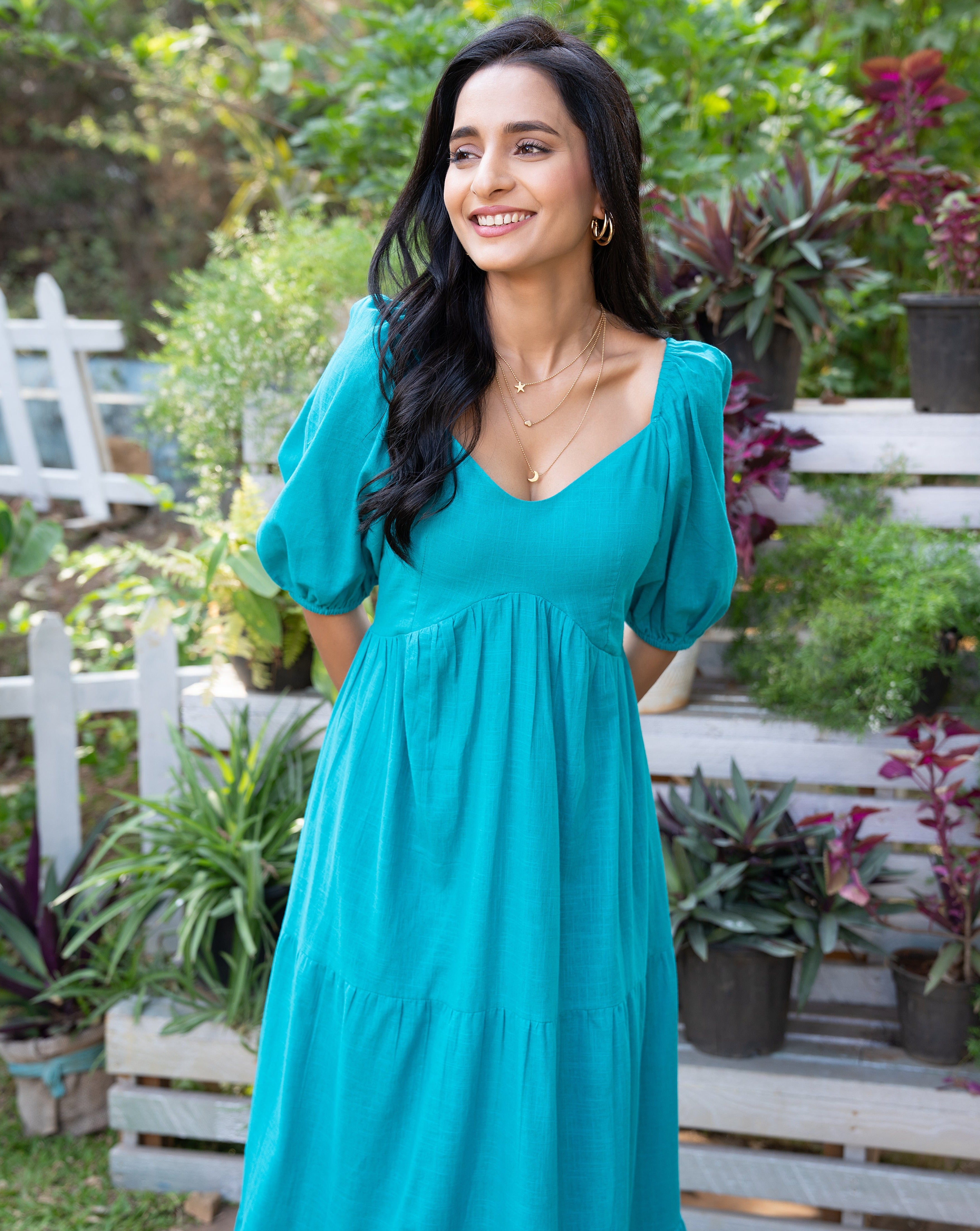 Teal Blue Long Dress  Label nayshas