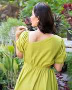 Aqua Breeze Cotton Midi Dress