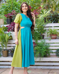 Aqua Breeze Cotton Midi Dress