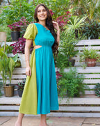 Aqua Breeze Cotton Midi Dress