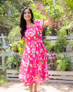Pink Bubble Gum Midi Dress