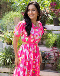 Pink Bubble Gum Midi Dress