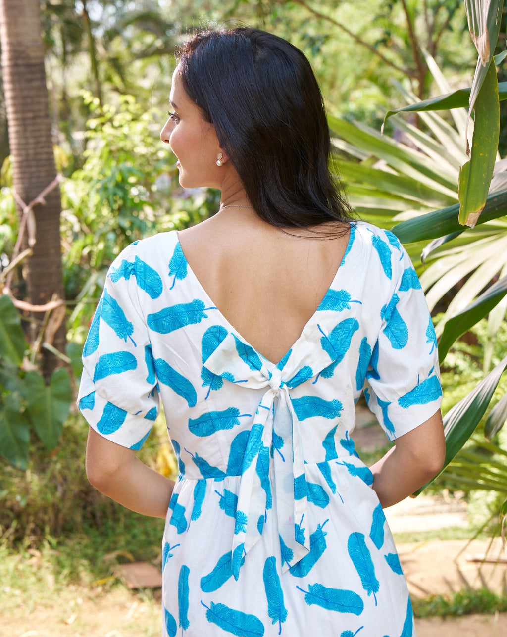 Feather Cotton Long Dress
